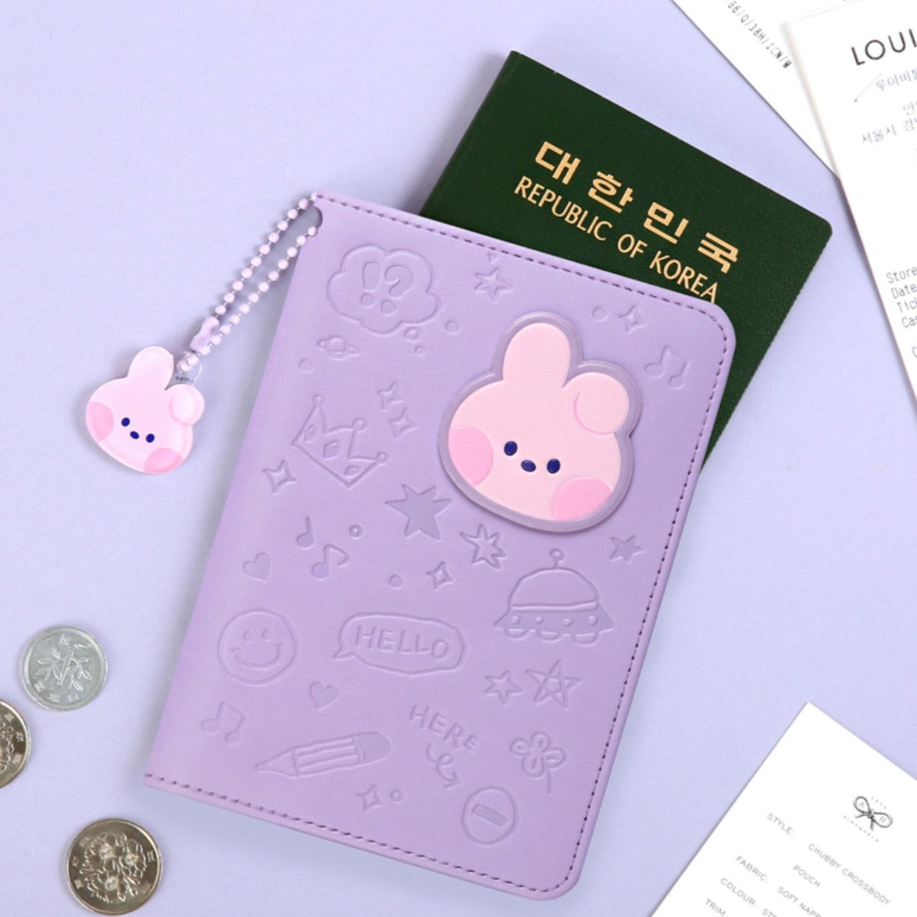 BT21 Minini Mang Leather Patch Passport Holder Cover