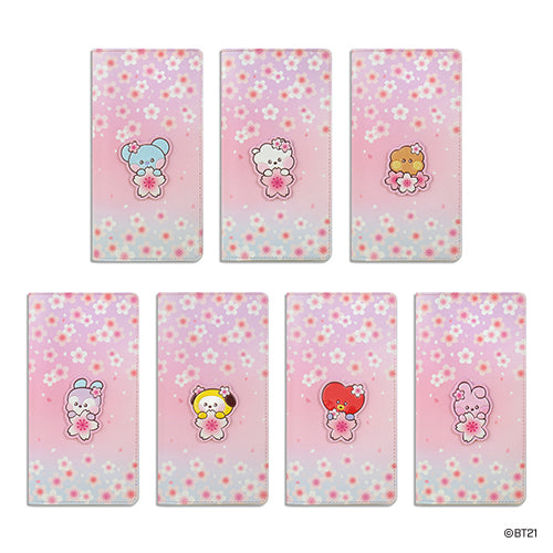 BT21 Leather passport cover large [Cherry Blossom]