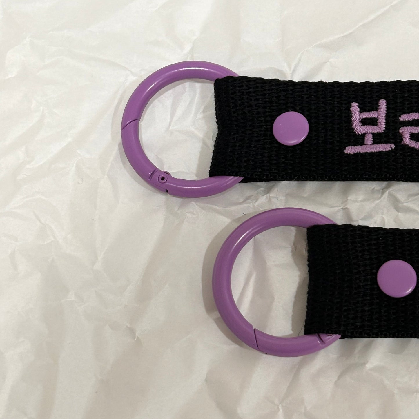 [블랙+보라] BTS Korean name Embroidery Name Tag 100% Handmade