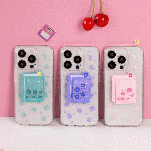TryCozy Korean Pattern Clear Gel Hard Case+Tok Set